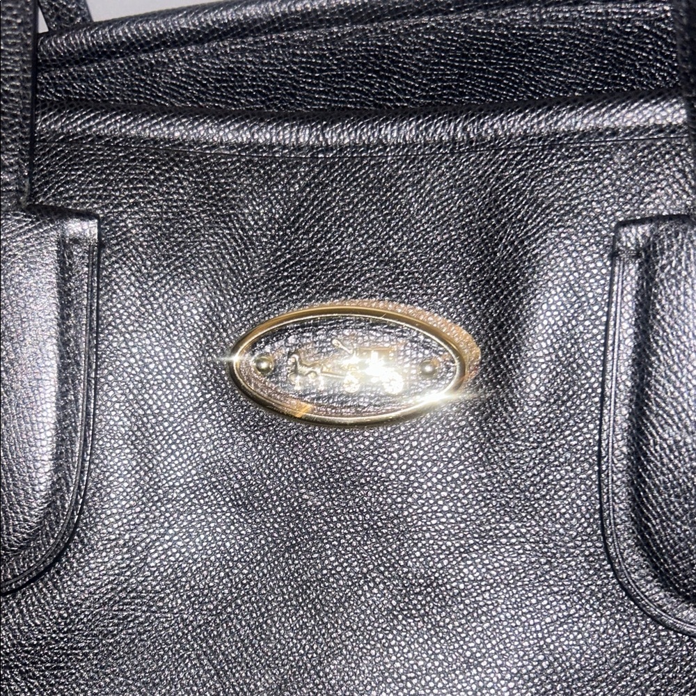 Coach Taxi Black Leather Tote Bag - Picture 2 of 9